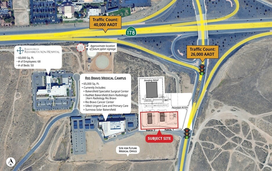 Morning Drive & Highway 178, Bakersfield, CA for lease - Aerial - Image 2 of 3