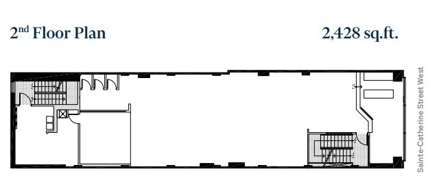 1019-1021 Rue Sainte-Catherine O, Montréal, QC à louer Plan d’étage- Image 1 de 1