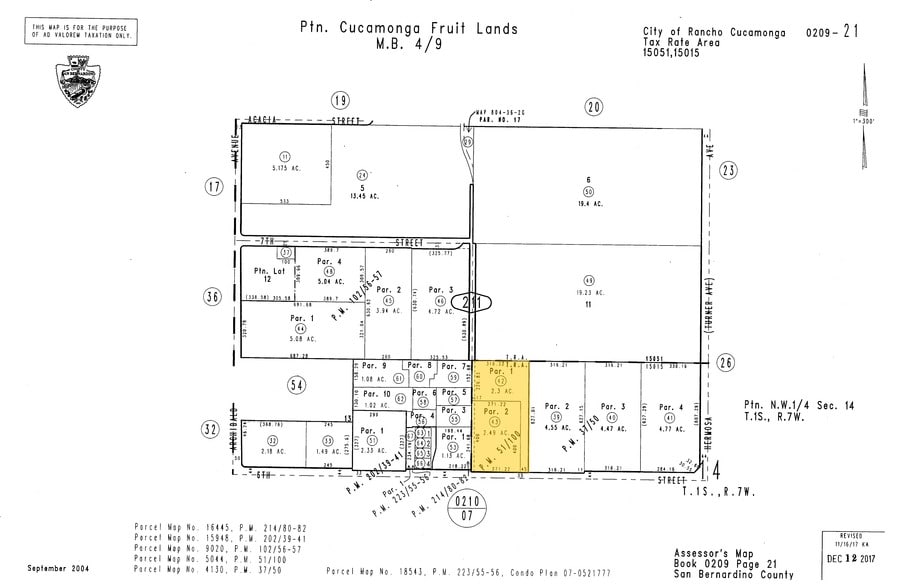 9910 6th St, Rancho Cucamonga, CA for sale - Plat Map - Image 2 of 3