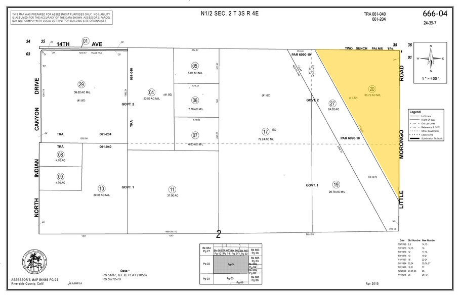 Little Morongo Rd, Desert Hot Springs, CA à vendre - Plan cadastral - Image 3 de 3