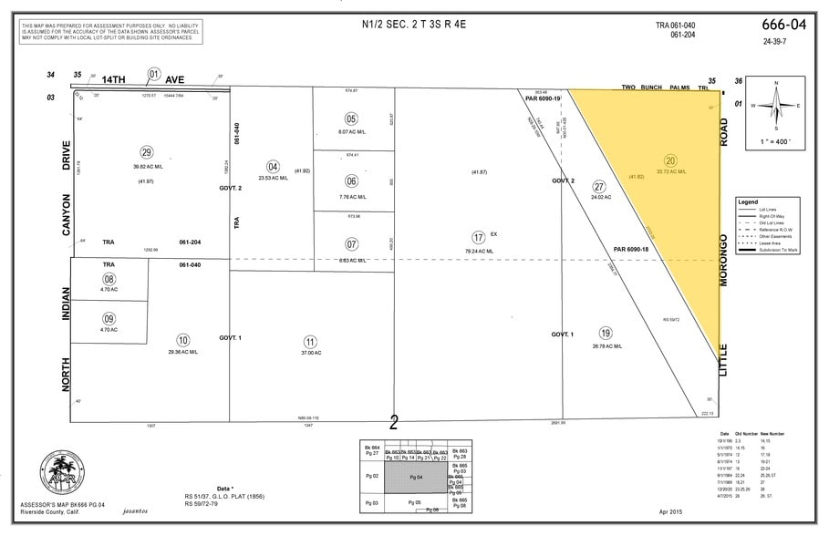 Little Morongo Rd, Desert Hot Springs, CA for sale - Plat Map - Image 3 of 3