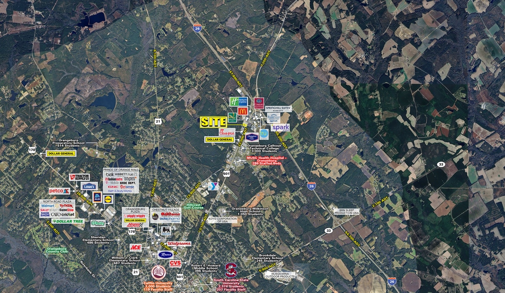 3599 Saint Matthews Rd, Orangeburg, SC for lease - Aerial - Image 2 of 5