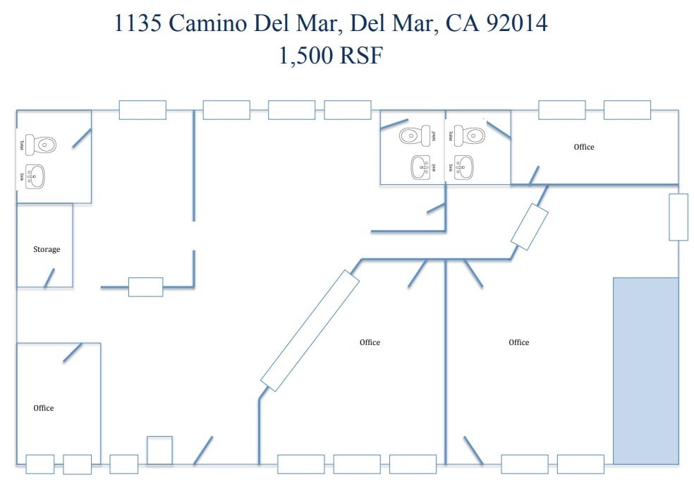 1135 Camino del Mar, Del Mar, CA for lease Floor Plan- Image 1 of 1