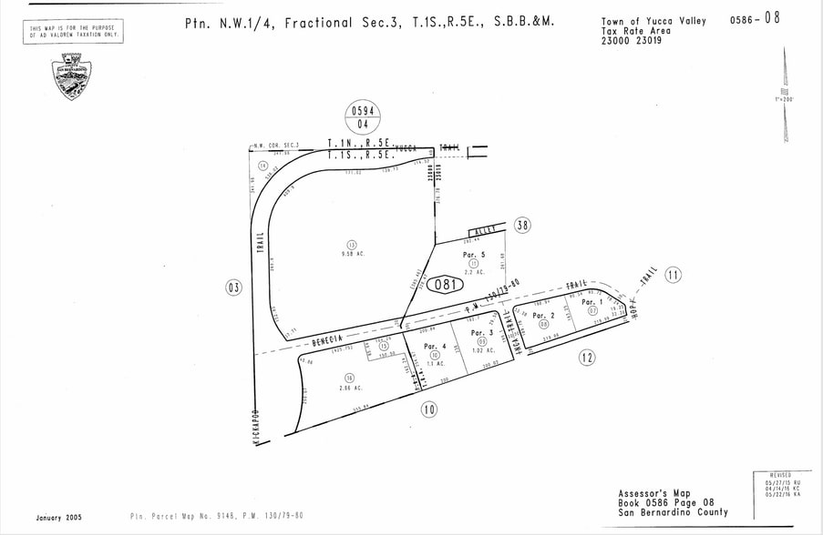 Benicia Trl, Yucca Valley, CA for sale - Plat Map - Image 1 of 1