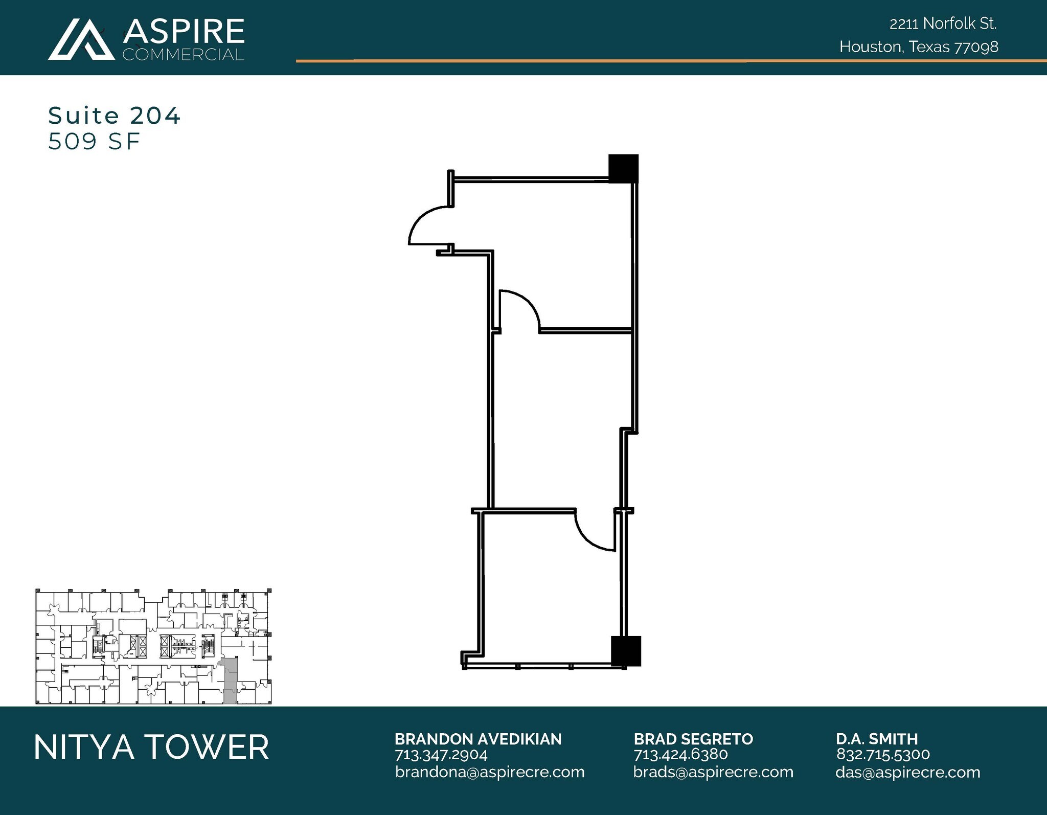 2211 Norfolk St, Houston, TX à louer Plan d’étage- Image 1 de 1
