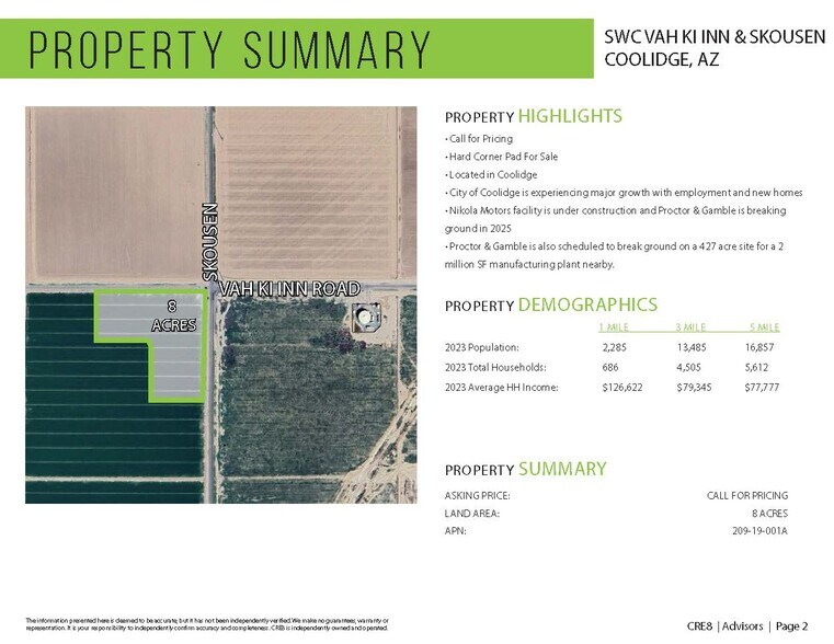 SWC Skousen Rd & Vah Ki Inn Rd, Coolidge, AZ à vendre - Photo du bâtiment - Image 2 de 3