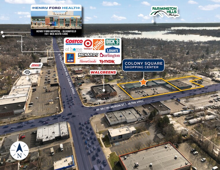 931-981 W Huron St, Waterford, MI à vendre - Aérien - Image 2 de 6