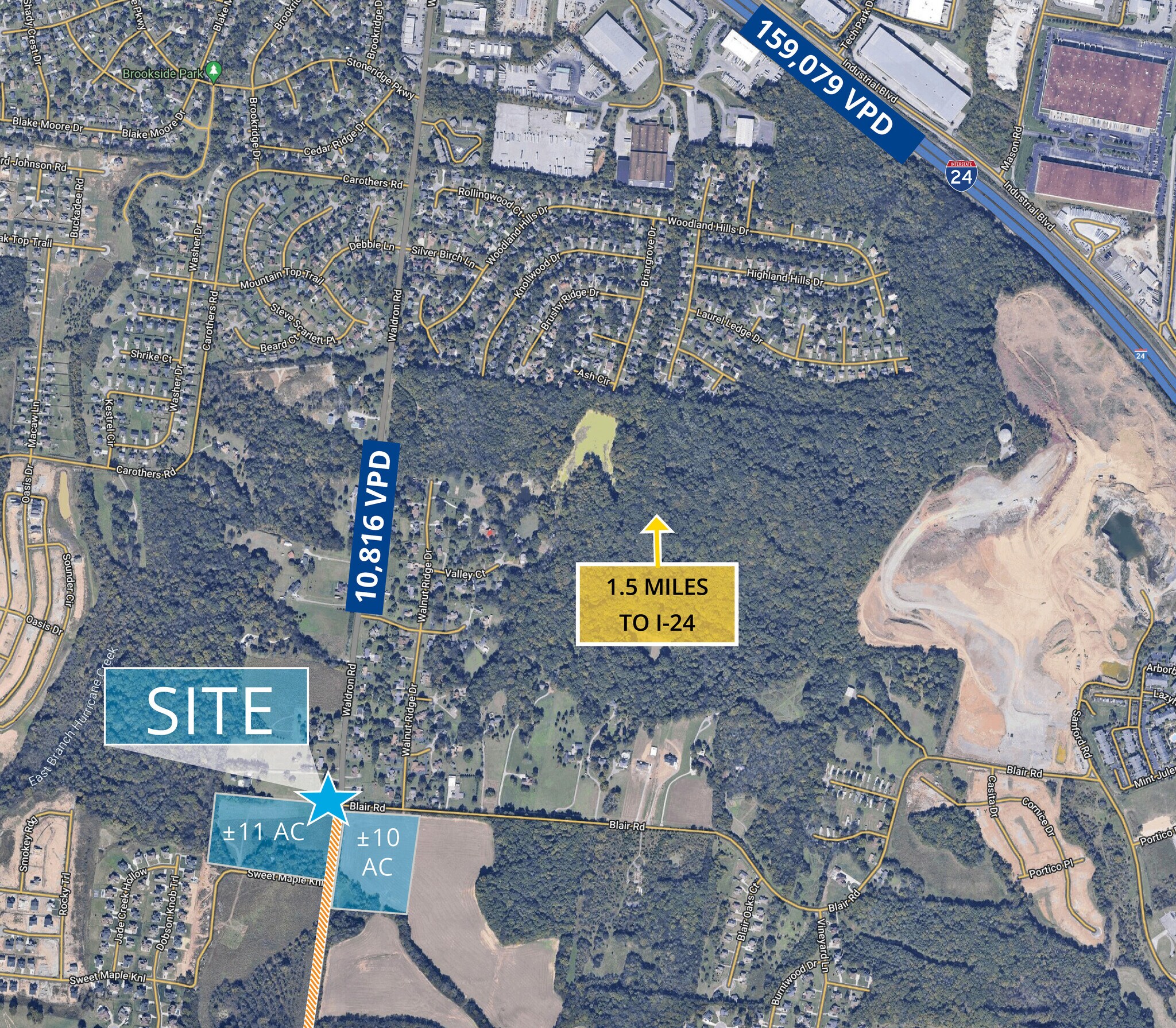 Waldron Road at Blair Road, La Vergne, TN for lease Aerial- Image 1 of 3