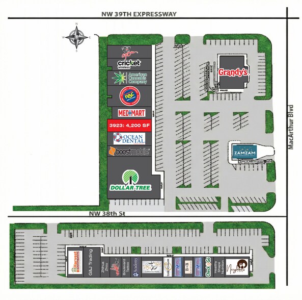 3907-3939 NW MacArthur Blvd, Oklahoma City, OK à louer - Plan de site - Image 2 de 2