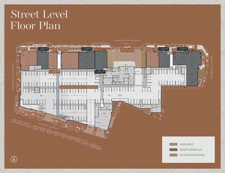100 E Lancaster Ave, Ardmore, PA for lease - Floor Plan - Image 2 of 3