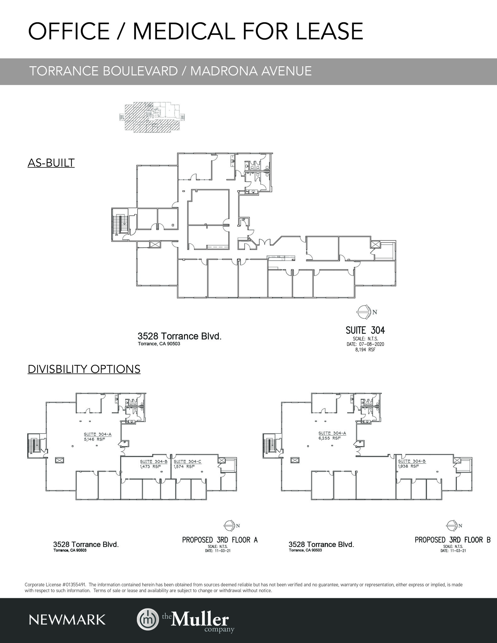 3400 Torrance Blvd, Torrance, CA à louer Plan d  tage- Image 1 de 1