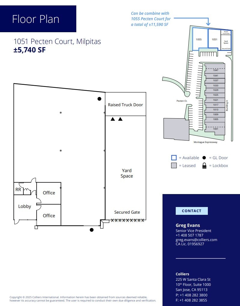 1051-1055 Pecten Ct, Milpitas, CA à louer Plan d’étage- Image 1 de 1