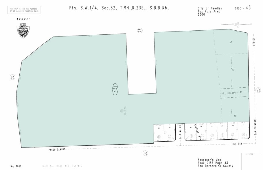 Paseo Del Rey Street St, Needles, CA à vendre - Plan cadastral - Image 2 de 2