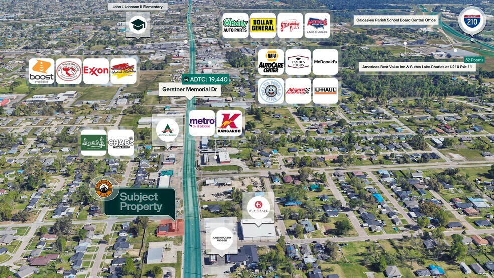 1830 Gerstner Memorial Dr, Lake Charles, LA à vendre - Aérien - Image 3 de 3
