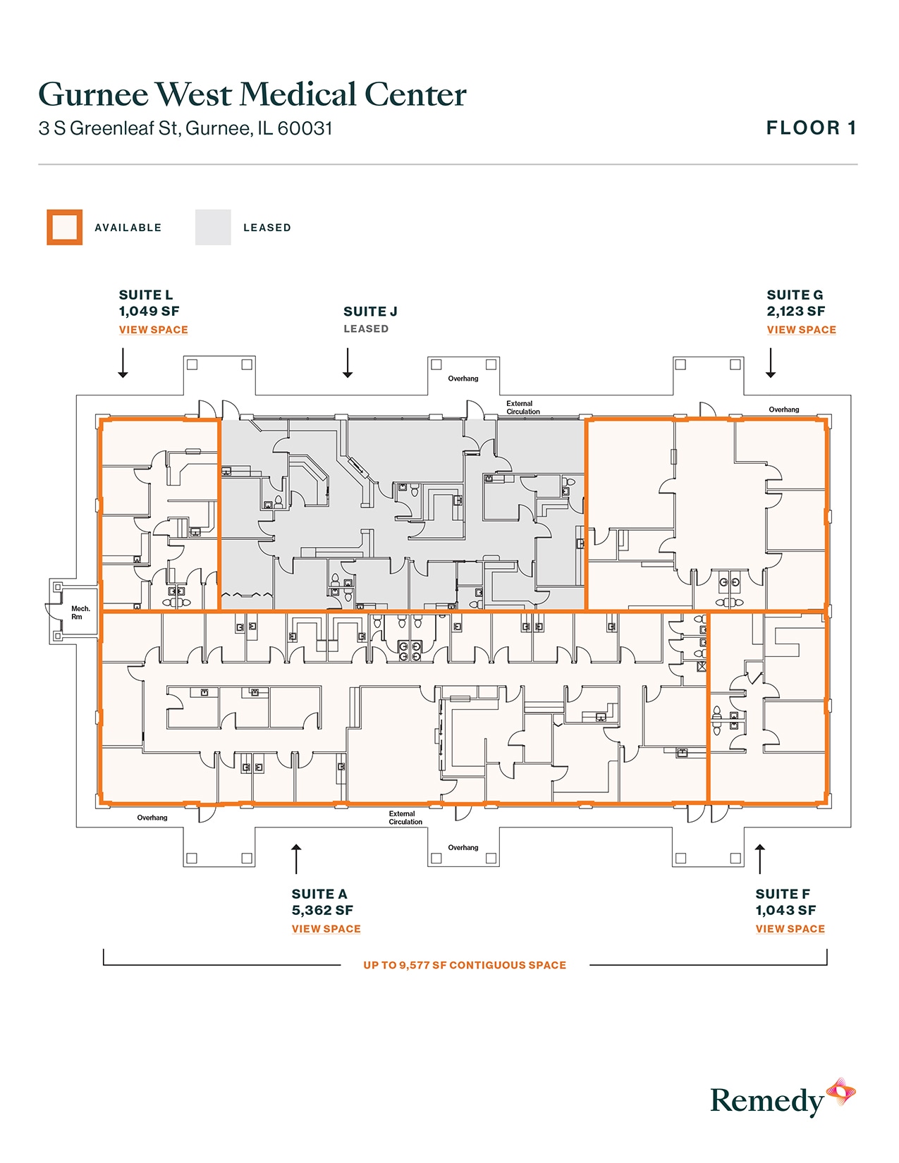 3 S Greenleaf Ave, Gurnee, IL à louer Plan d’étage- Image 1 de 1