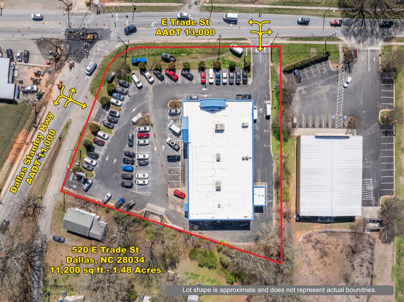 520 E Trade St, Dallas, NC à vendre - Aérien - Image 2 de 13
