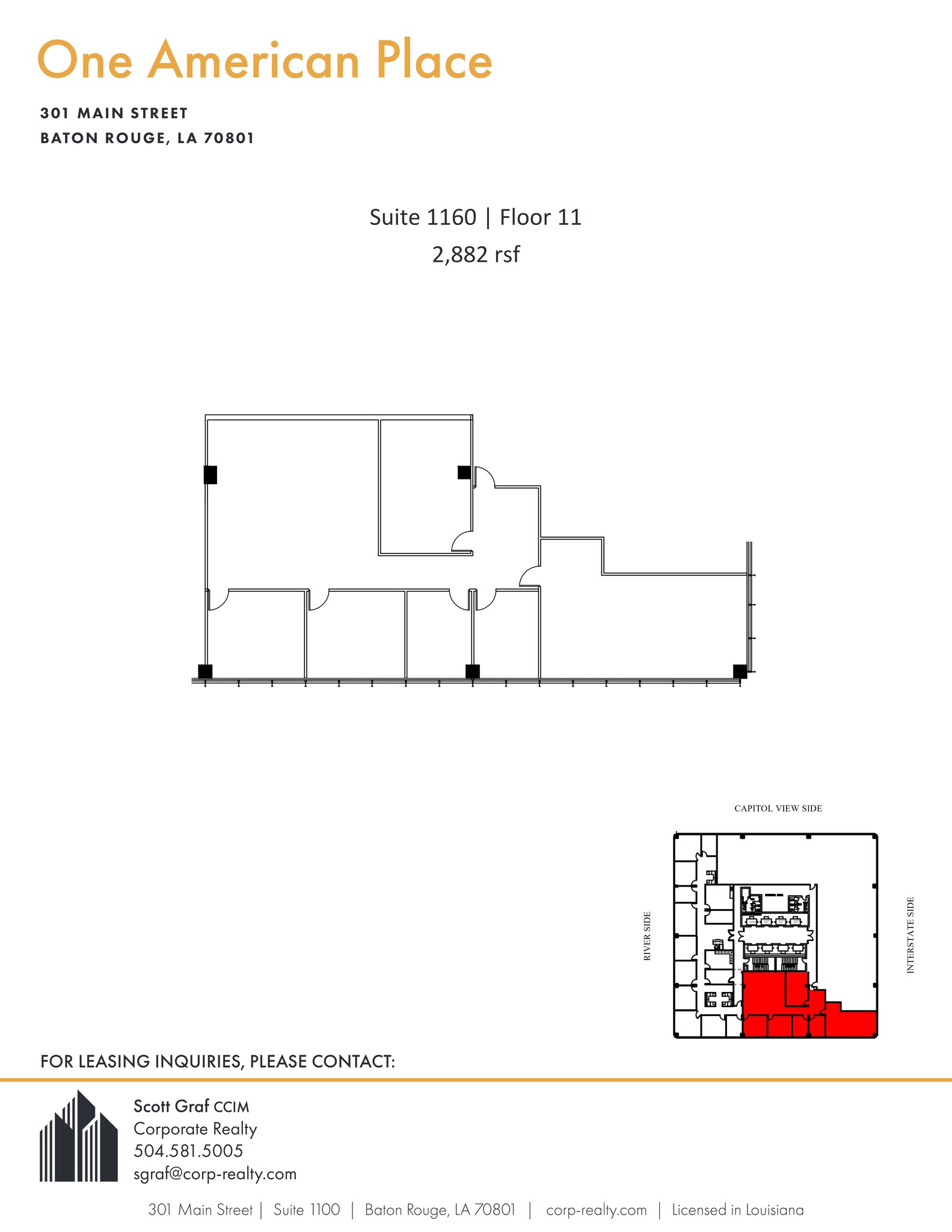 301 N Main St, Baton Rouge, LA à louer Plan de site- Image 1 de 1