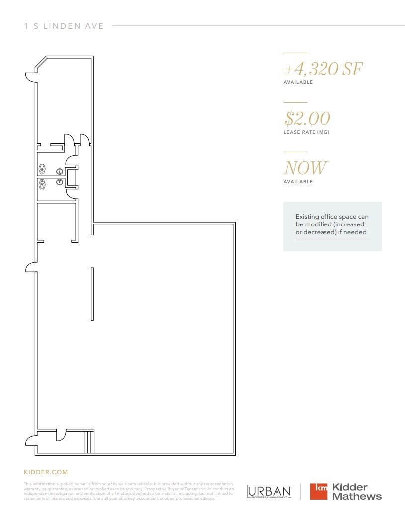 1 S Linden Ave, South San Francisco, CA à louer Plan d’étage- Image 1 de 1