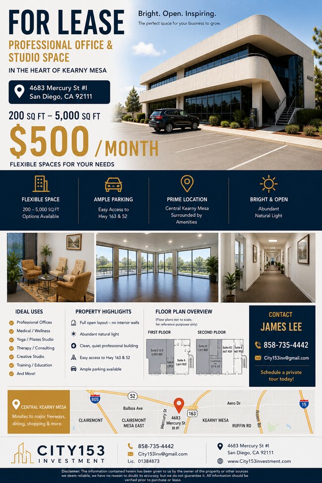 Plus de détails pour 4683 Mercury St, San Diego, CA - Bureau à louer