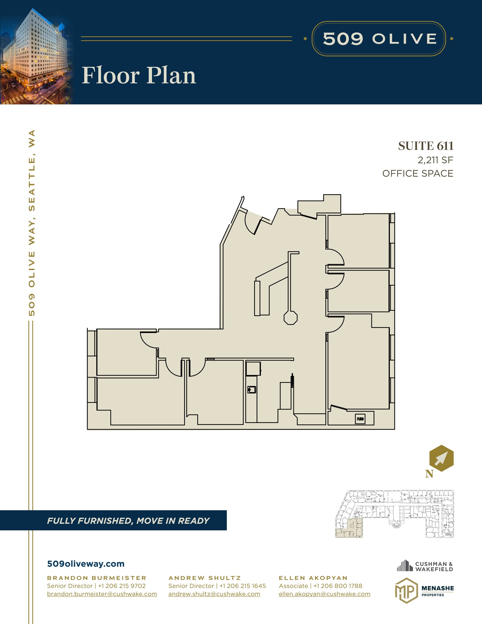 509 Olive Way, Seattle, WA à louer Plan de site- Image 1 de 1