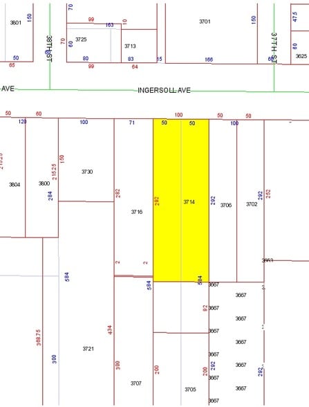 3714 Ingersoll Ave, Des Moines, IA for lease - Plat Map - Image 3 of 3