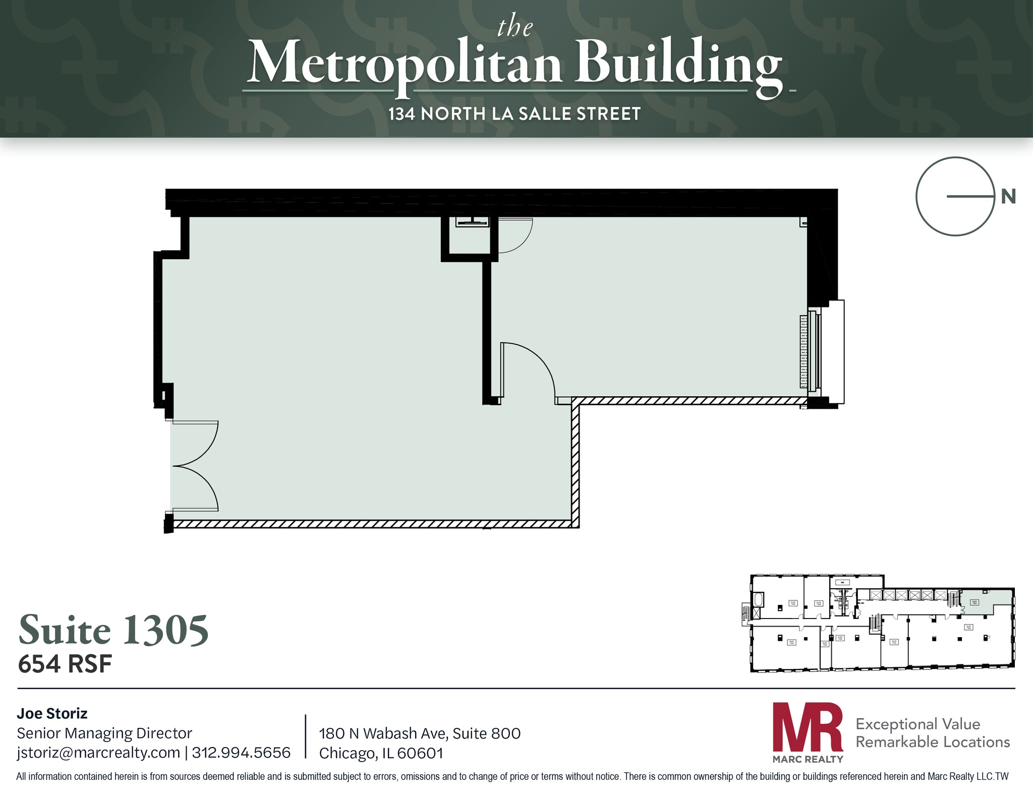 134 N LaSalle St, Chicago, IL à louer Plan d’étage- Image 1 de 5