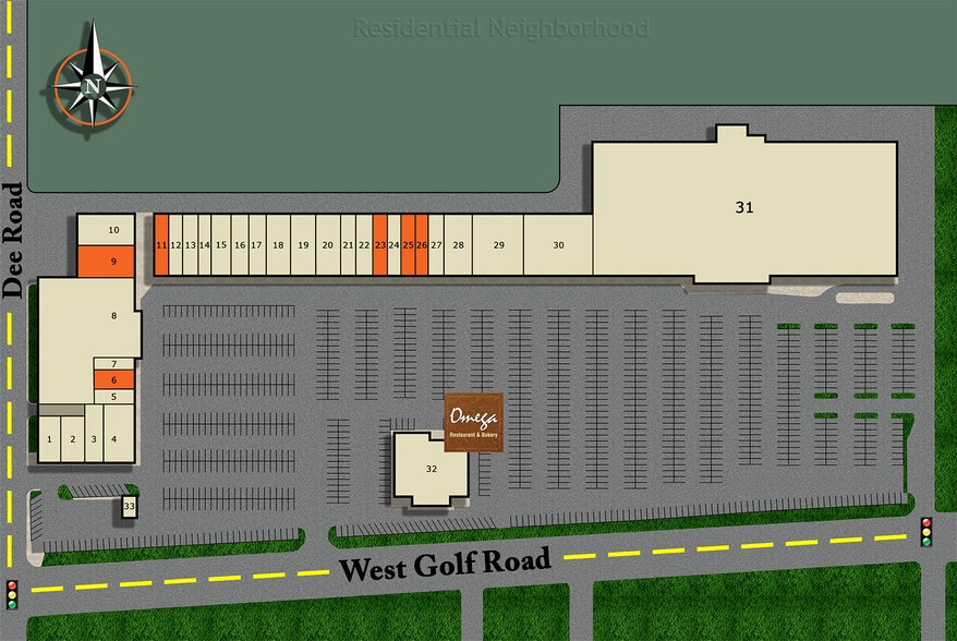 9000-9196 W Golf Rd, Niles, IL à louer - Plan de site - Image 1 de 2