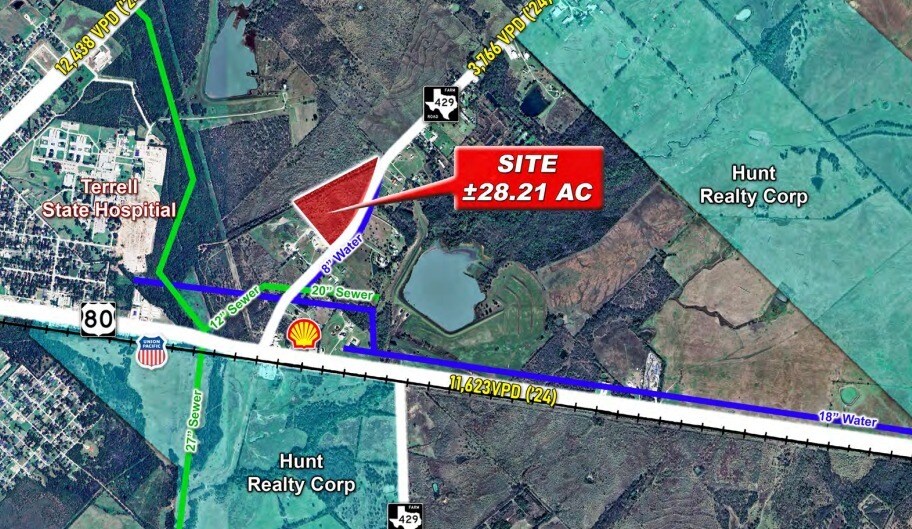 +/- 28 Acres, FM-429, Terrell, TX à vendre Photo du bâtiment- Image 1 de 2
