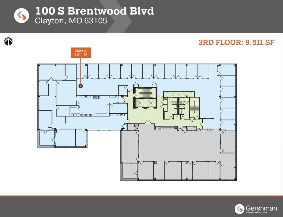 100 S Brentwood Blvd, Clayton, MO for lease Floor Plan- Image 1 of 1