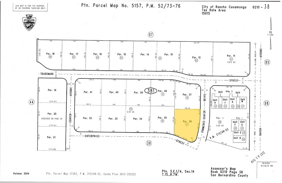 9580 Commerce Center Dr, Rancho Cucamonga, CA à vendre - Plan cadastral - Image 2 de 2