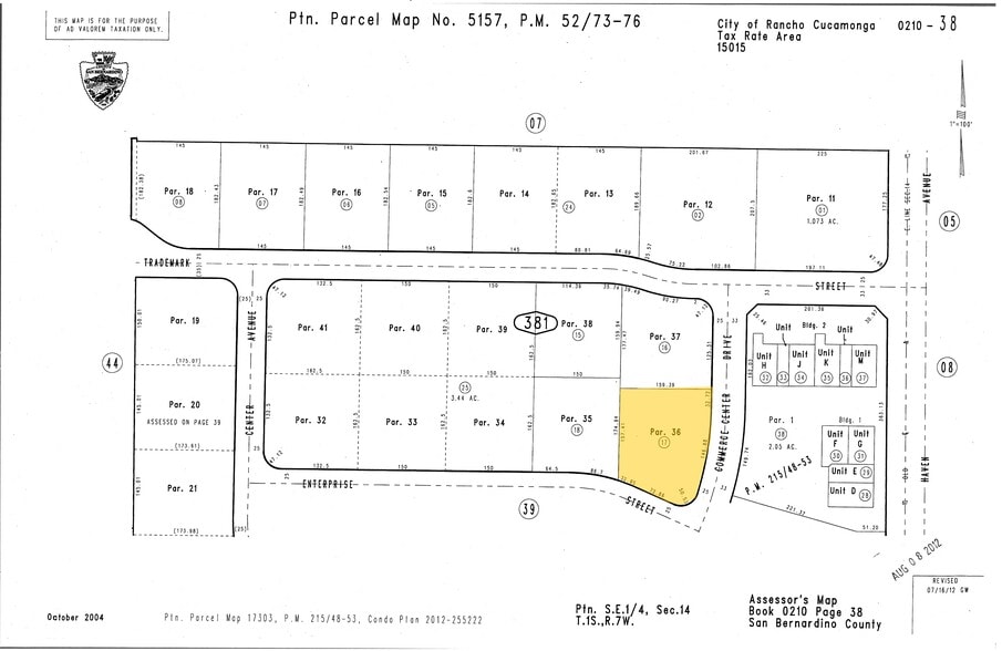 9580 Commerce Center Dr, Rancho Cucamonga, CA for sale - Plat Map - Image 2 of 2