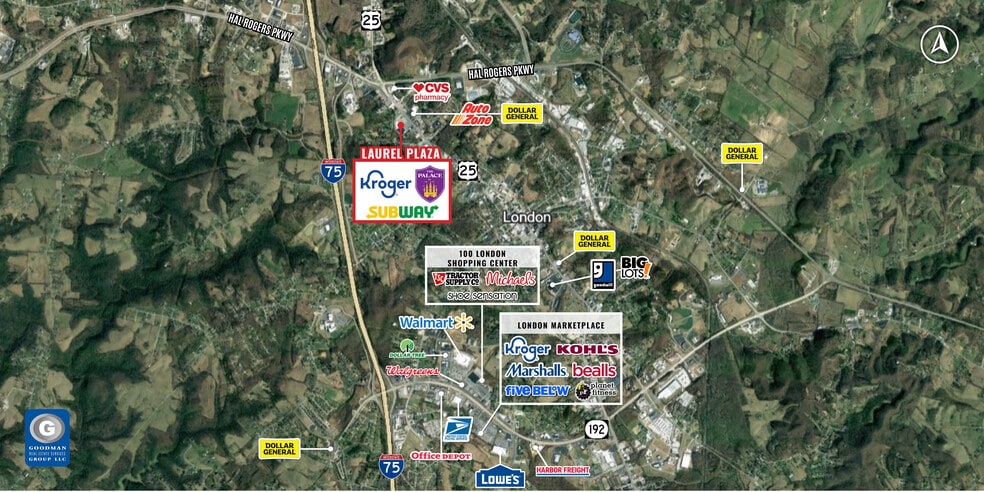 1803-1875 N Main St, London, KY for lease - Aerial - Image 2 of 4