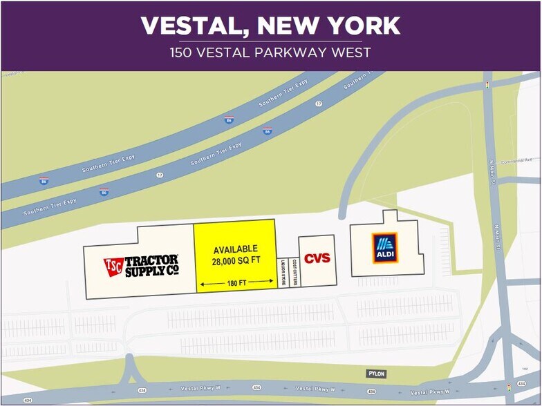 150 Vestal Pky W, Vestal Township, NY à louer - Plan de site - Image 1 de 5