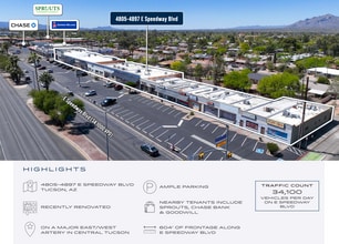 4805-4897 E Speedway Blvd, Tucson, AZ for lease Aerial- Image 2 of 3