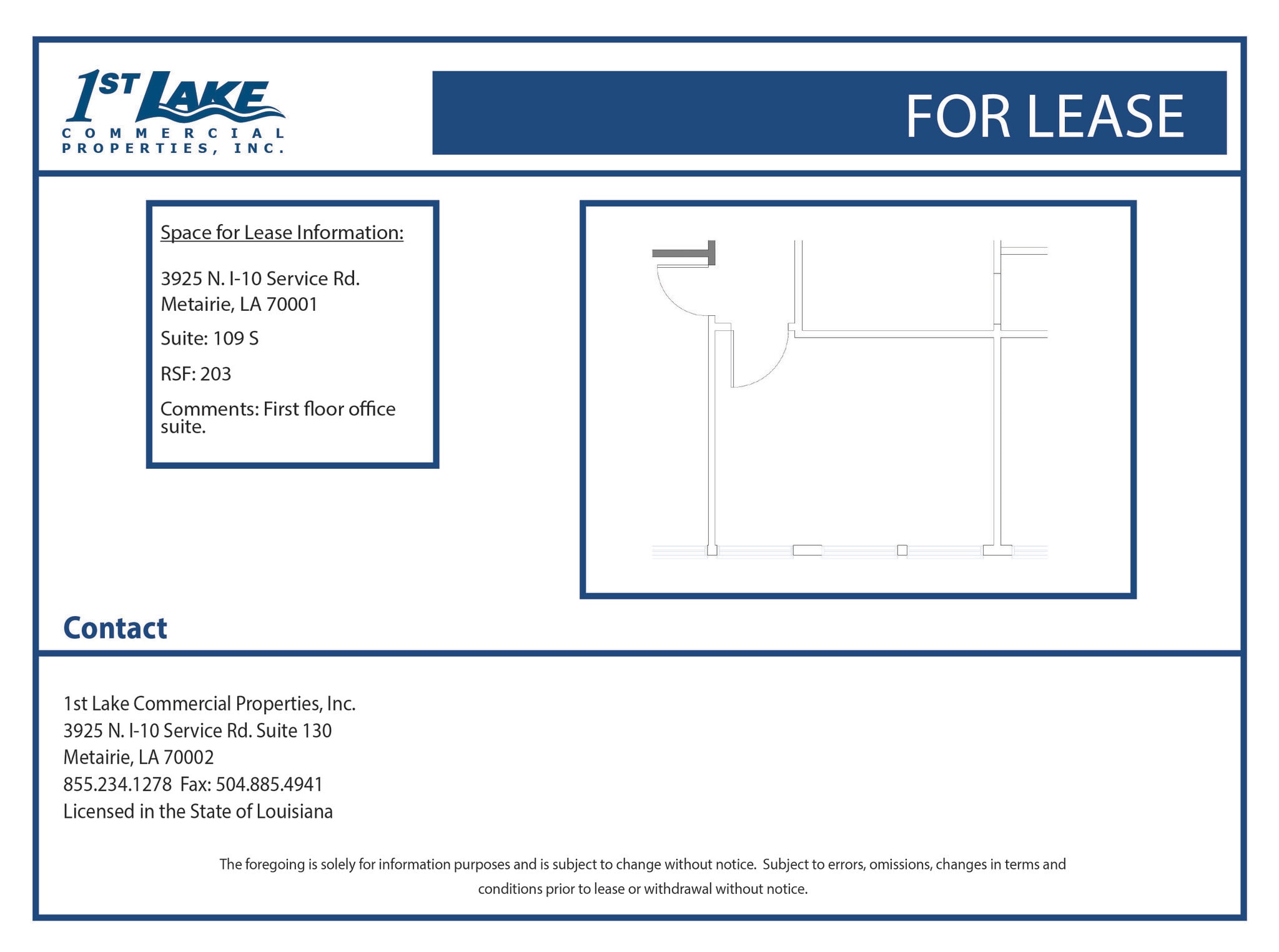 3925 N I-10 Service Rd, Metairie, LA à louer Plan d’étage- Image 1 de 1