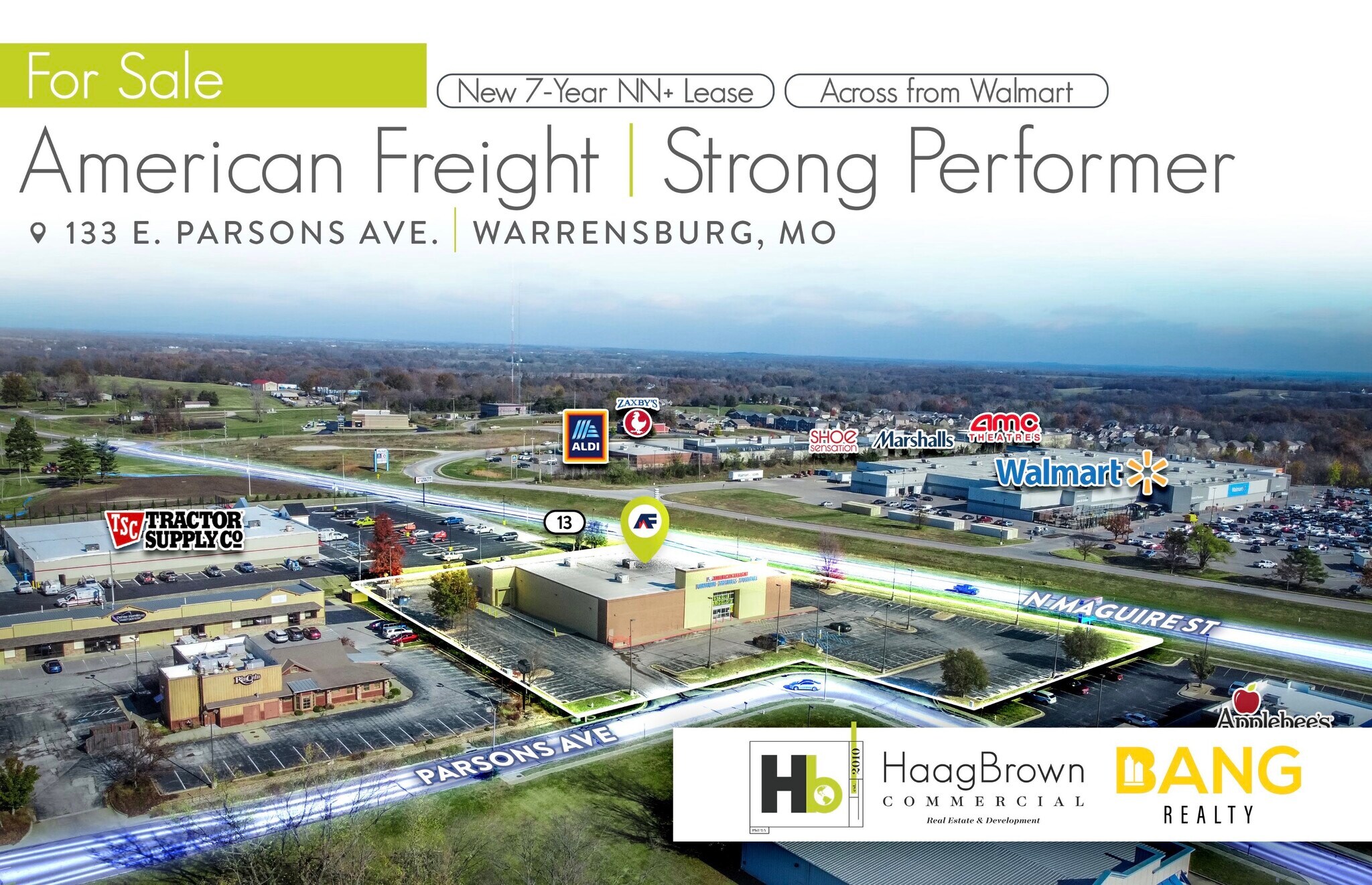 133 E Parsons Ave, Warrensburg, MO à vendre Aérien- Image 1 de 6