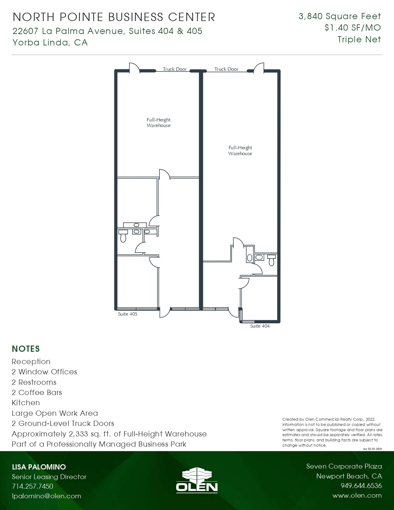 22607 La Palma Ave, Yorba Linda, CA à louer Plan d’étage- Image 1 de 1
