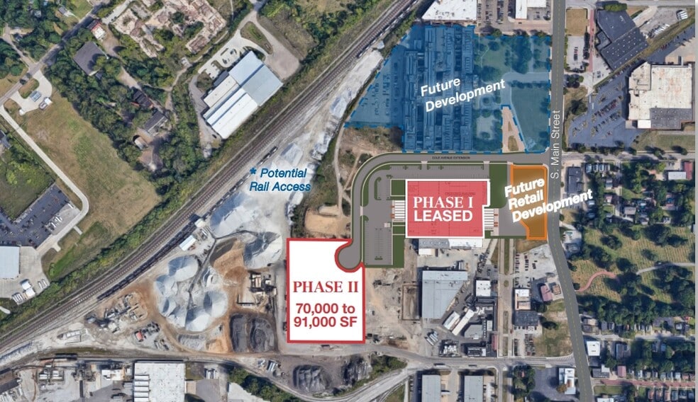 120 Cole Ave, Akron, OH for lease - Aerial - Image 3 of 4