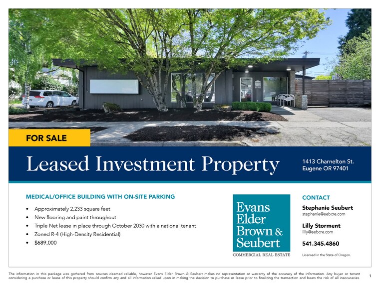 1413 Charnelton St, Eugene, OR à vendre - Photo du bâtiment - Image 2 de 32