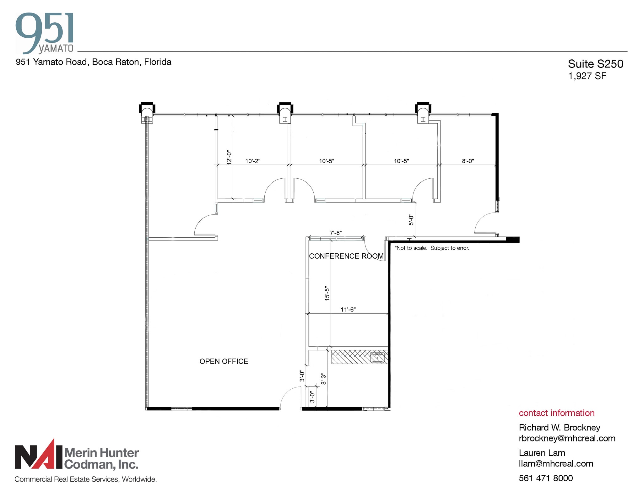 951 Yamato Rd, Boca Raton, FL à louer Plan d’étage- Image 1 de 2