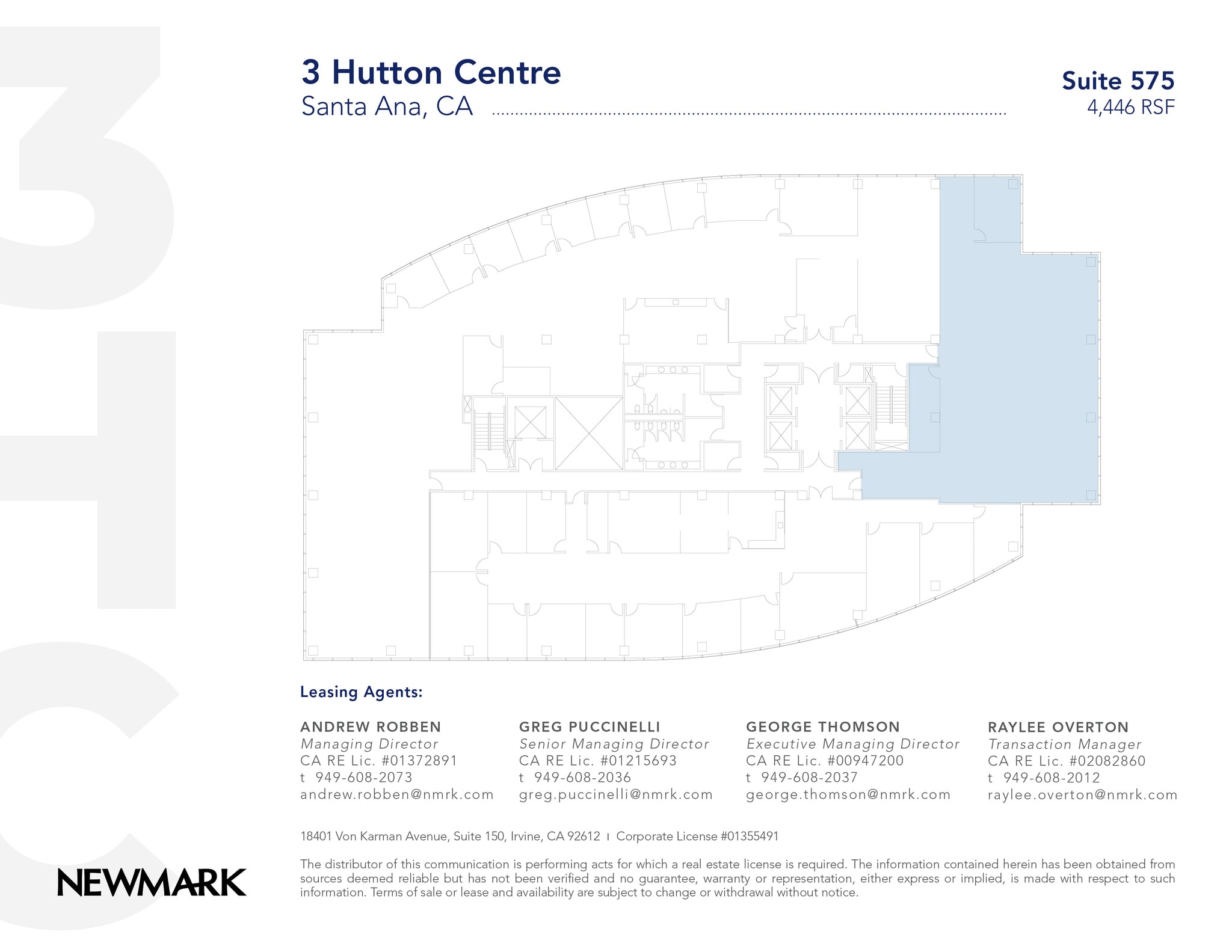 3 Hutton Centre Dr, Santa Ana, CA à louer Plan d’étage- Image 1 de 4