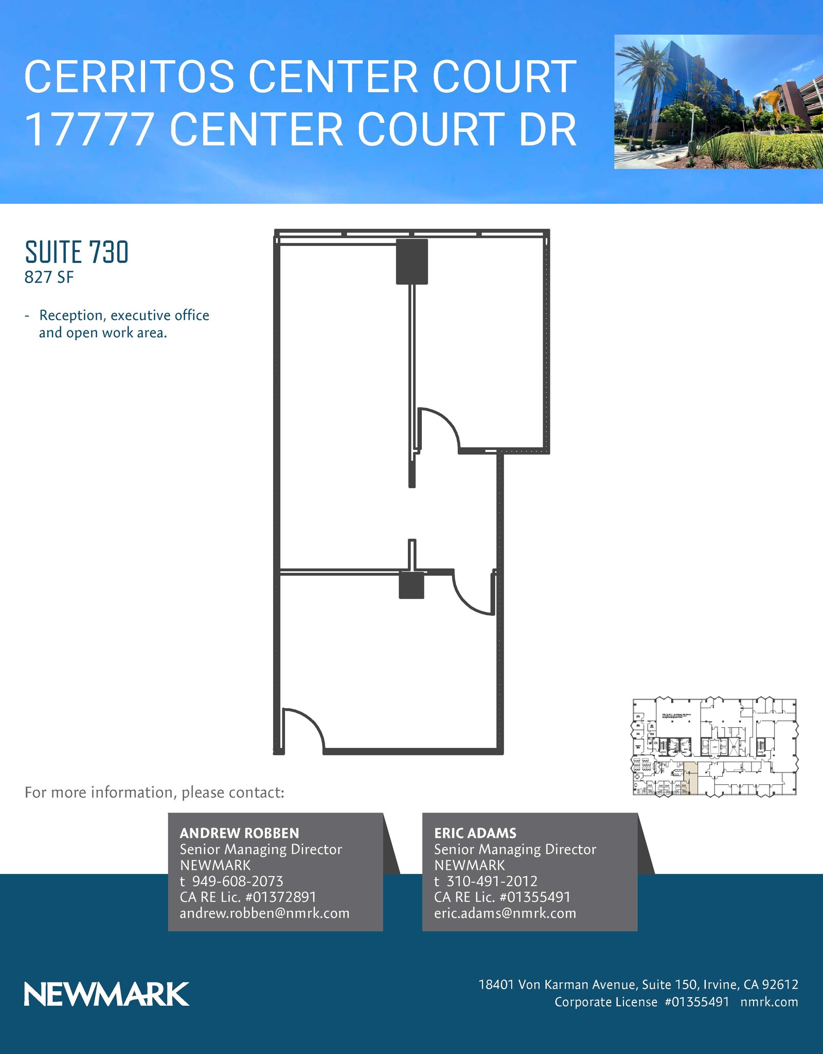 17777 Center Court Dr, Cerritos, CA à louer Plan d’étage- Image 1 de 1