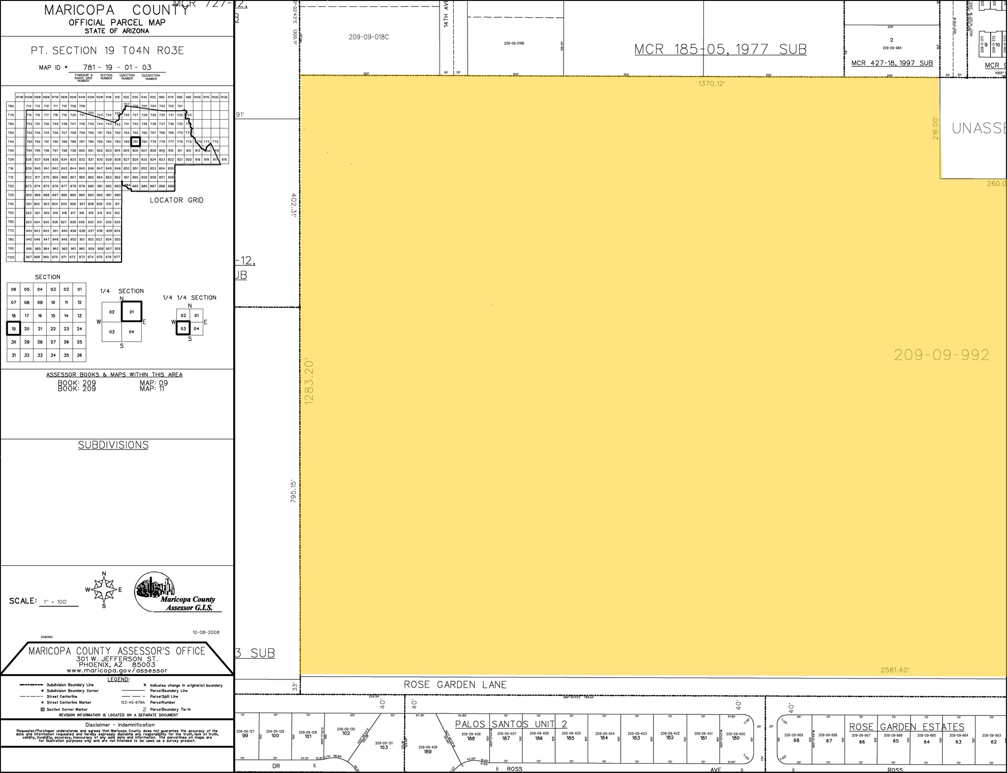 7th Ave, Phoenix, AZ for sale Plat Map- Image 1 of 1