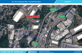 151-191 Enterprise Way, Pittston Township, PA - Aérien  Vue de la carte