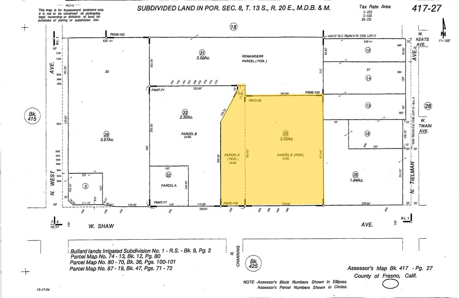 1690 W Shaw Ave, Fresno, CA for lease - Plat Map - Image 2 of 4