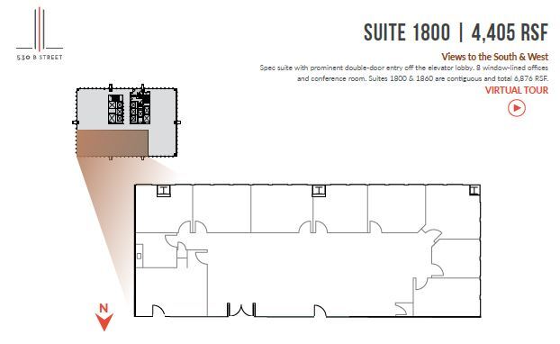 530 B St, San Diego, CA à louer Plan d  tage- Image 1 de 11