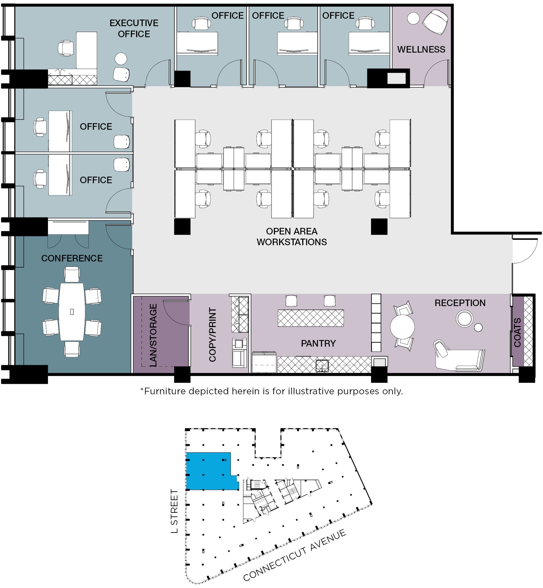 1025 Connecticut Ave NW, Washington, DC à louer Plan d’étage- Image 1 de 1