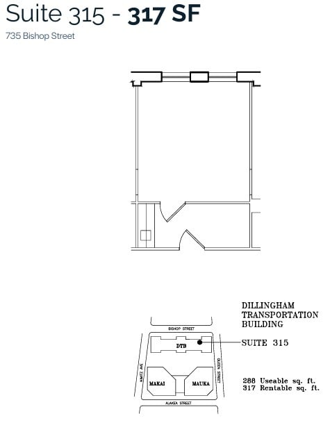 733 Bishop St, Honolulu, HI à louer Plan d’étage- Image 1 de 1