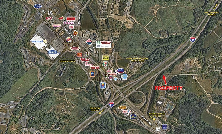 Route 250 & Sangers Ln, Staunton, VA for sale - Aerial - Image 1 of 1