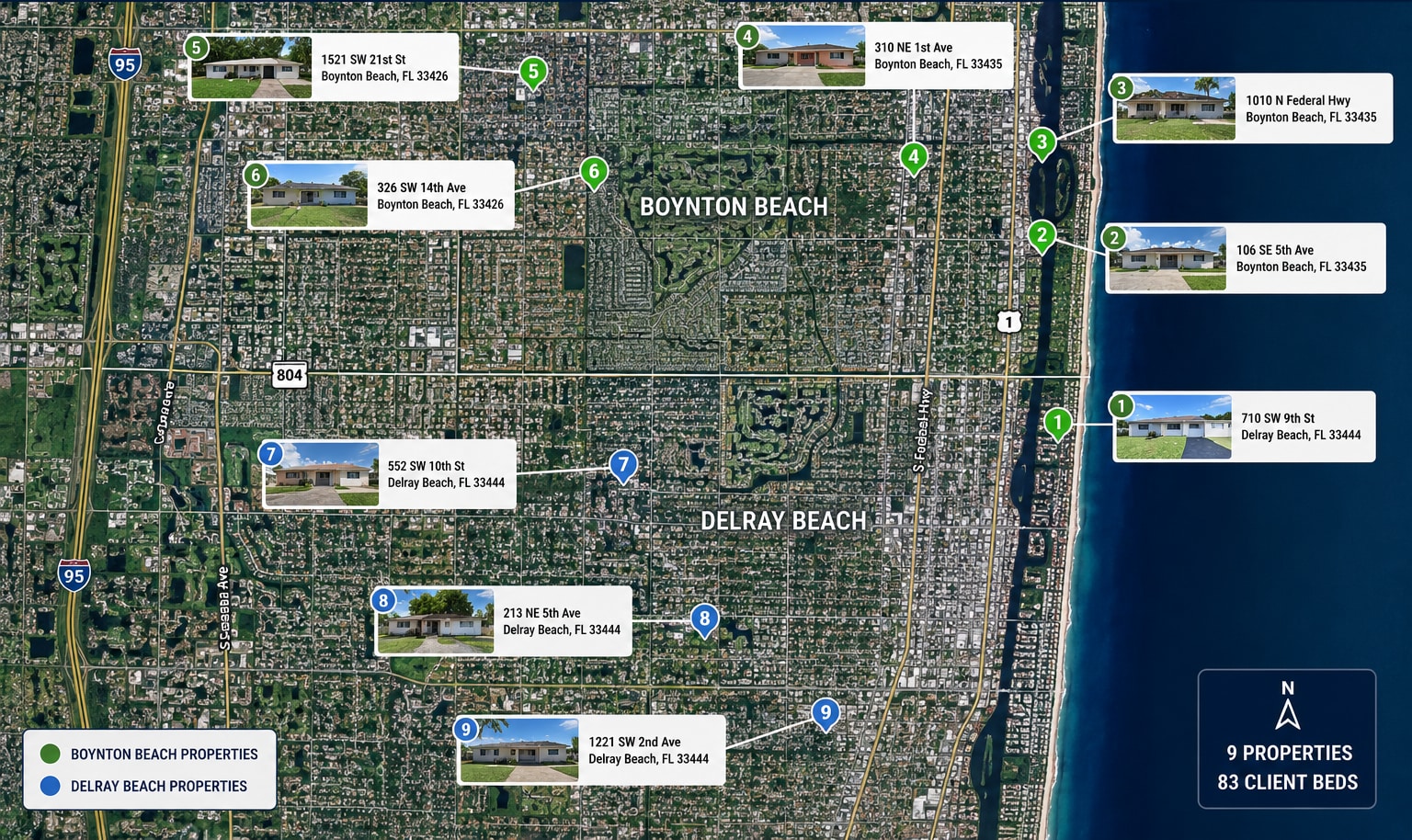 Southeast Florida Sober Living Portfolio portefeuille de 9 propriétés à vendre sur LoopNet.ca Aérien- Image 1 de 11